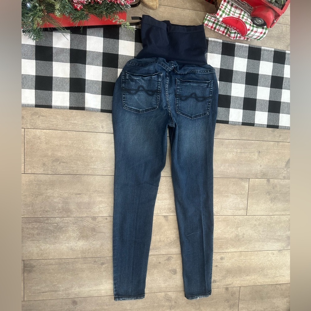 Motherhood Maternity Secret Fit Belly Skinny Fit Jeans Dark Blue Maternity Small - Picture 9 of 13